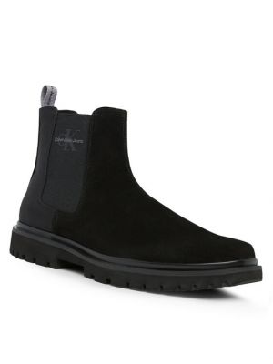 Semišové chelsea boots Calvin Klein Jeans čierna