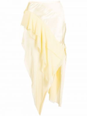 Шелковая асимметричная юбка миди Diesel, желтый