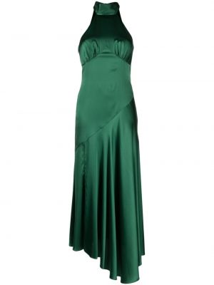 Jedwabna sukienka wieczorowa De La Vali zielona