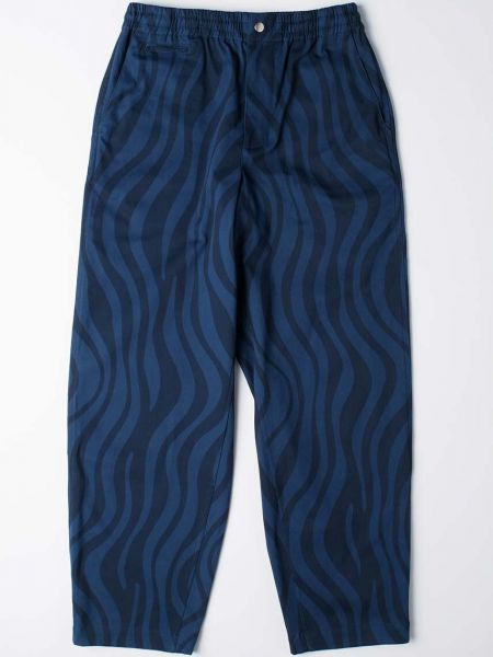 Niebieskie proste spodnie w paski By Parra