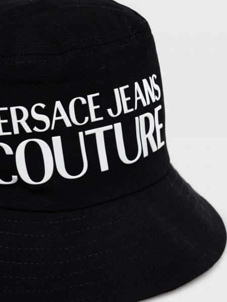 Чорний бавовняний капелюх Versace Jeans Couture