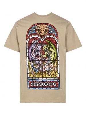 Koszulka bawełniana Supreme khaki