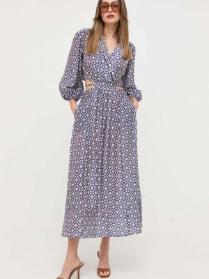 Dlouhé šaty z polyesteru z lyocellu Bardot - fialová