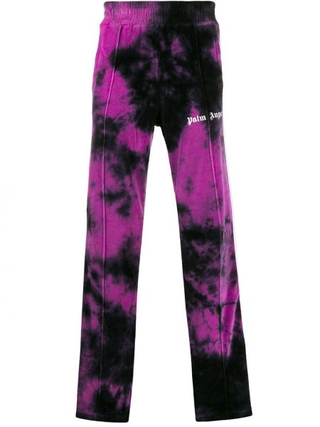 Спортни панталони с принт с tie-dye ефект Palm Angels виолетово