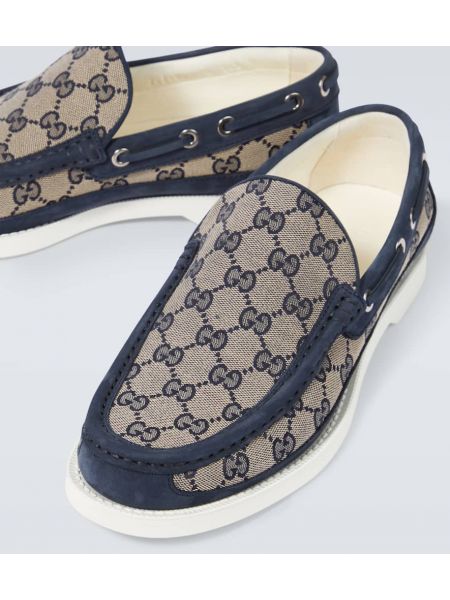 Kožené loafers Gucci béžové