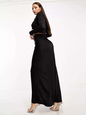 Атласная длинная юбка Naanaa черная