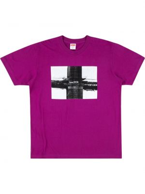 Camiseta con estampado Supreme rosa
