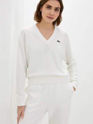 Белый пуловер Lacoste