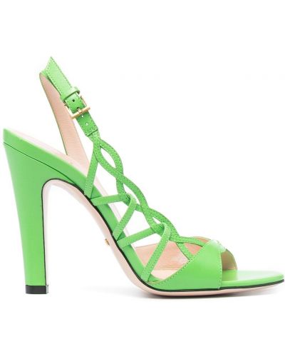 Sandalias con tacón Gucci verde