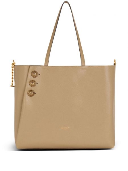 Læder shopping bag Balmain brun