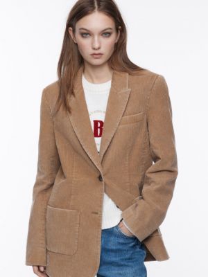 Приталенный пиджак Befree коричневый