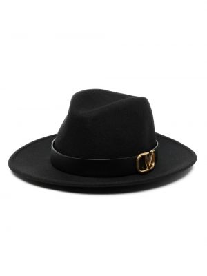 Вълнена шапка с периферия Valentino Garavani черно