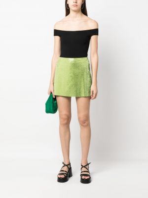 Hedvábné mini sukně Nué zelené