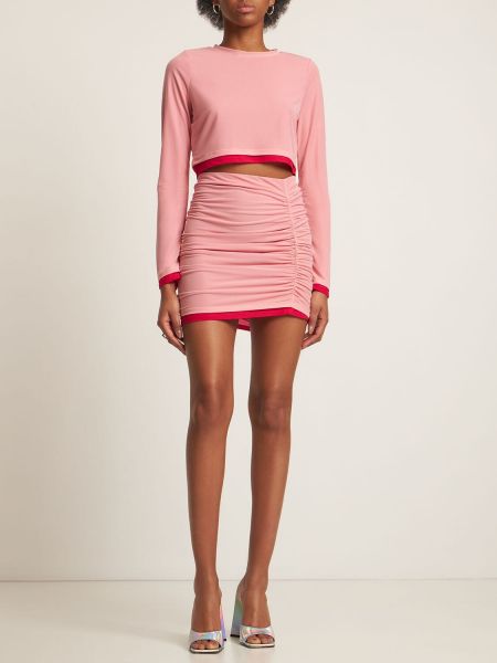Mini sukně se síťovinou Simon Miller růžové