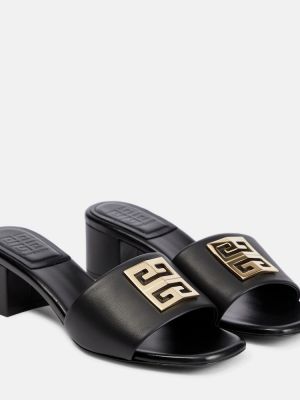 Papuci tip mules din piele Givenchy negru