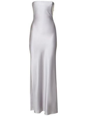 Sukienka długa z wiskozy Christopher Esber srebrna