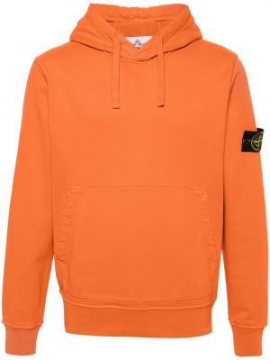 Pamučna hoodie s kapuljačom Stone Island narančasta