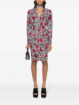 Květinové šaty s potiskem Dvf Diane Von Furstenberg černé