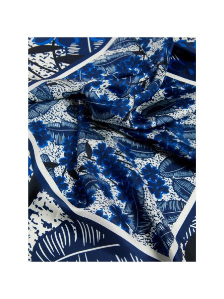Pañuelo de seda con estampado Max Mara azul