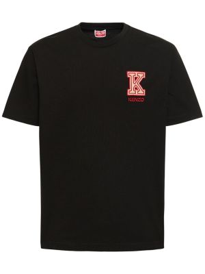 Bavlněné tričko jersey Kenzo Paris černé