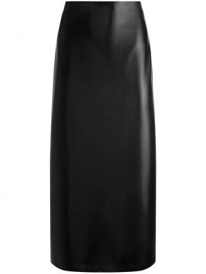 Kožená sukňa Alice + Olivia čierna
