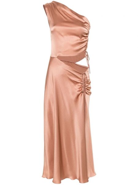 Satenska večernja haljina Alberta Ferretti ružičasta