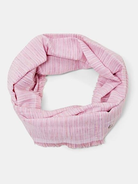 Хлопковый шарф с бахромой Esprit розовый