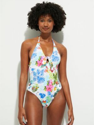 Costum de baie întregi cu model floral Desigual