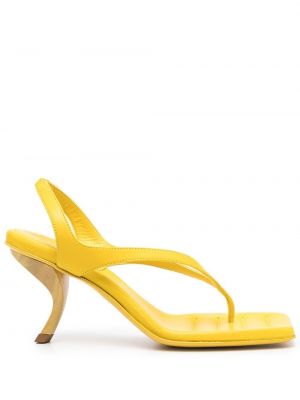 Sandali a punta quadrata Giaborghini giallo