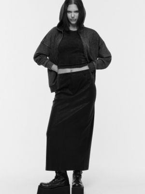 Замшевая длинная юбка Befree черная