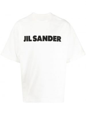 Kokvilnas t-krekls ar apdruku Jil Sander