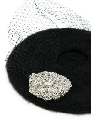 Baskenmütze mit kristallen Jennifer Behr schwarz