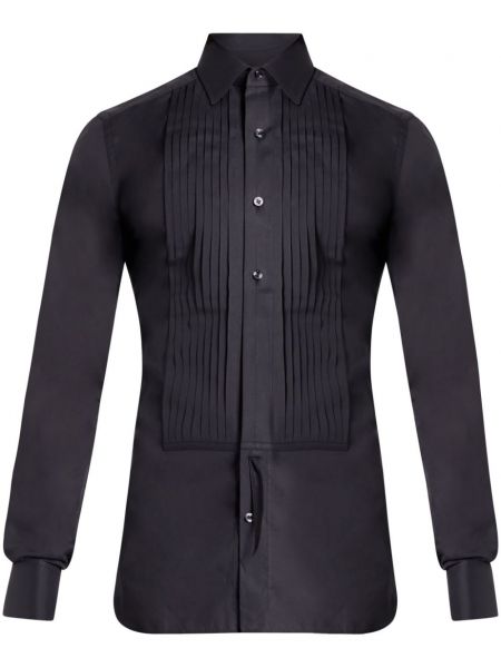 Bombažna ukrojena obleka Tom Ford črna