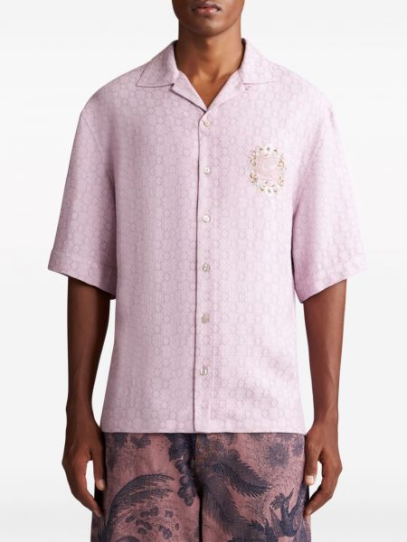 Žakárová košile s výšivkou Etro růžová