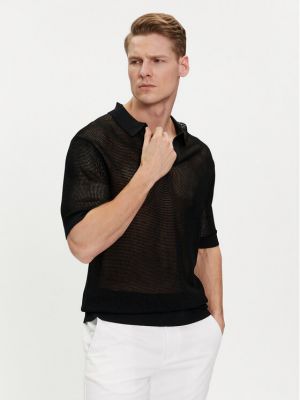 Polo marškinėliai Calvin Klein Swimwear juoda