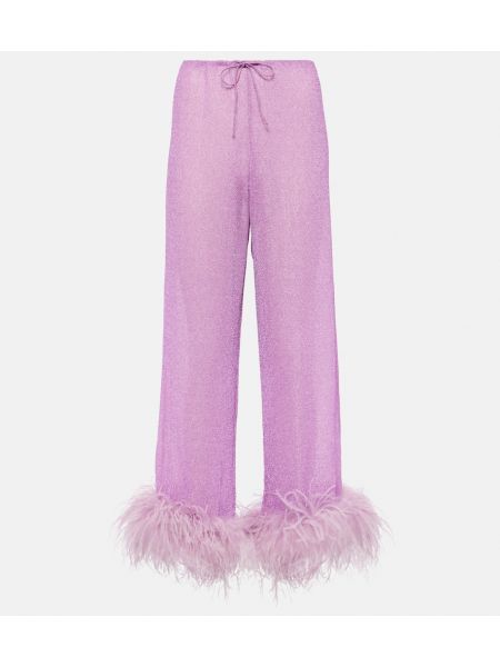 Pantaloni cu pene Oseree violet