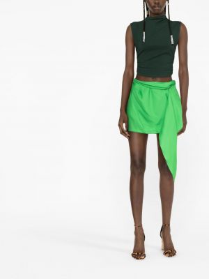 Drapované hedvábné mini sukně Gauge81 zelené