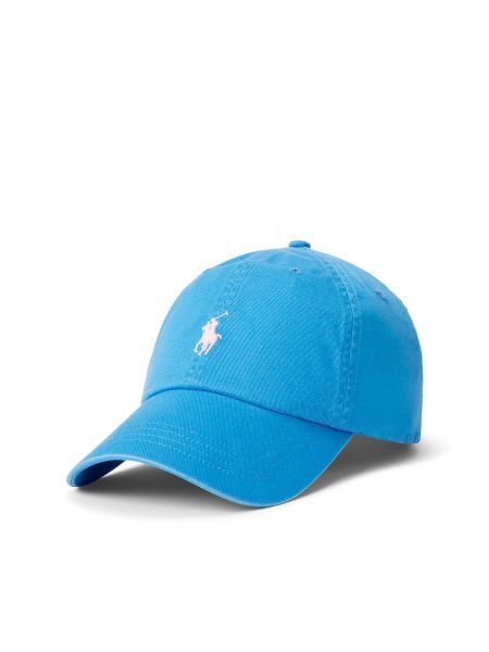 Gorra con bordado de algodón Ralph Lauren azul