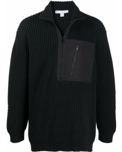 Jersey con cremallera de punto de tela jersey Y-3 negro