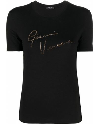 Camiseta con estampado Versace negro