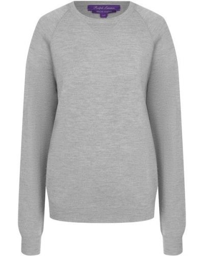 Шерстяной пуловер с круглым вырезом Ralph Lauren, серый
