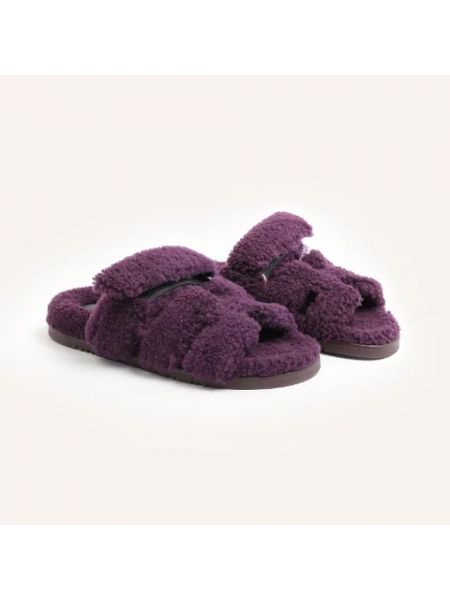 Sandalias de pelo Hermès Vintage violeta