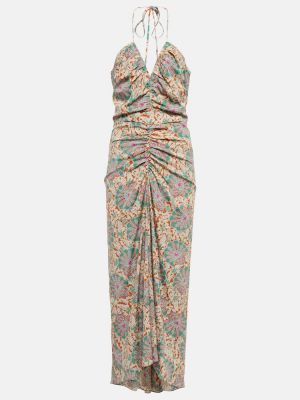 Květinové hedvábné dlouhé šaty Veronica Beard