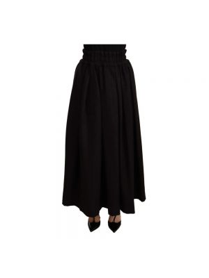 Długa spódnica wełniana Dolce And Gabbana czarna