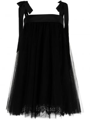 Tylové mini šaty Amsale čierna
