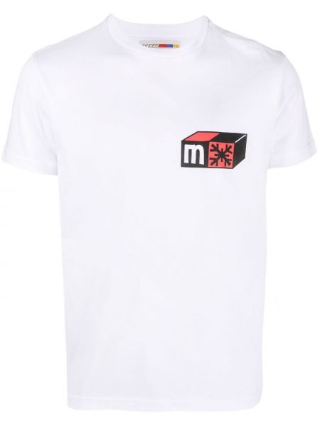 Kokvilnas t-krekls ar apdruku Modes Garments balts