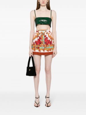 Raštuotas mini sijonas Dolce & Gabbana raudona