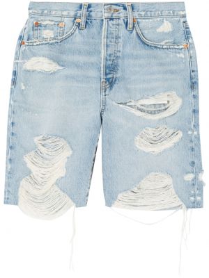 Pantaloni scurți din denim rupți Re/done albastru