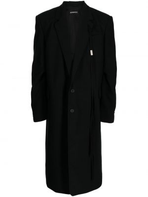 Czarny płaszcz na guziki bawełniany Ann Demeulemeester
