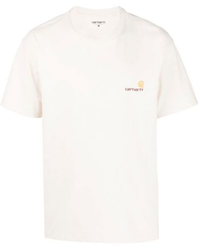Βαμβακερή μπλούζα με κέντημα Carhartt Wip λευκό
